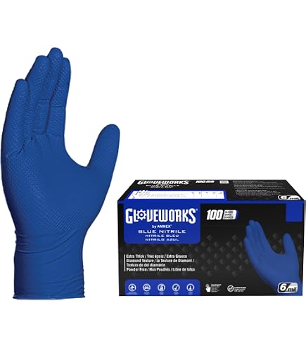 Amazon.com: GLOVEWORKS Blue Disposable Nitrile Industrial Gloves